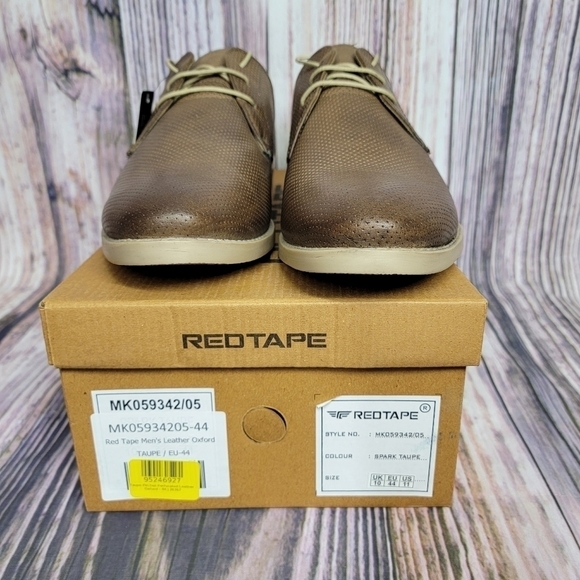 Red Tape Taupe Pin Dot Lace Up Leather Oxfords main image 8
